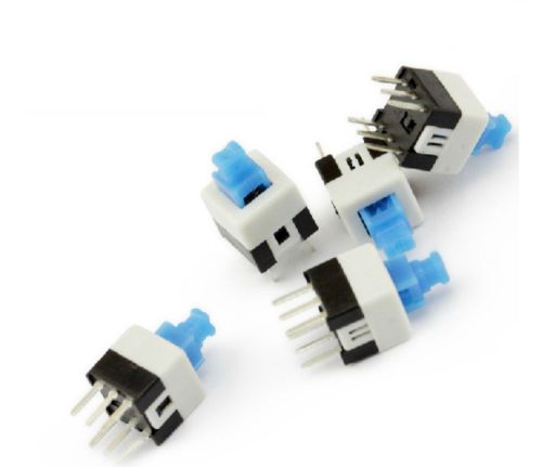 50pcs push button self latching momentary tactile switch 8x8mm blue button 6-pin for sale