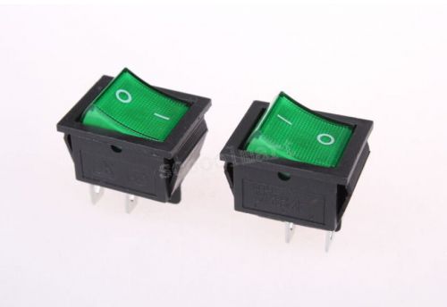 1pc 4 Pin DPST ON-OFF Green Lamp Boat Rocker Switch 15A/AC250V 20A/AC125V US