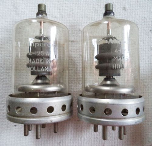 (2) Amperex 4-125A Radial Beam Power Tube for Amplifier, Oscillator, &amp; Modulator