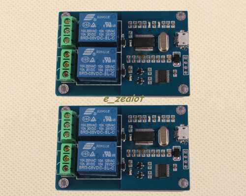 2pcsmicro usb 5v 2-channel relay module usb control relay module perfect for sale