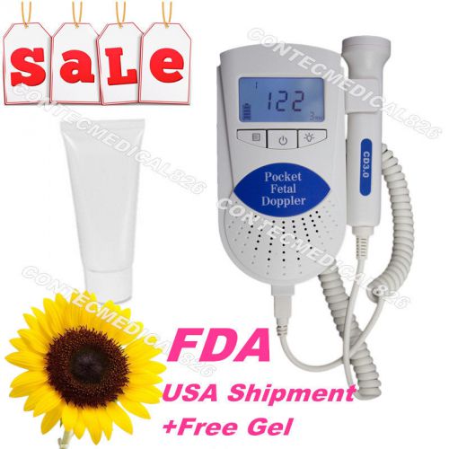 NEW Pocket Fetal heart Beat doppler LCD 3mhz FDA Sonoline B 100% Warranty + GeL