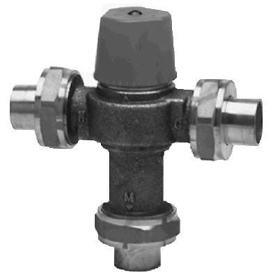WATTS BRASS &amp; TUBULAR Thermostatic Mixing Valve, Lead-Free, 3/4-In.