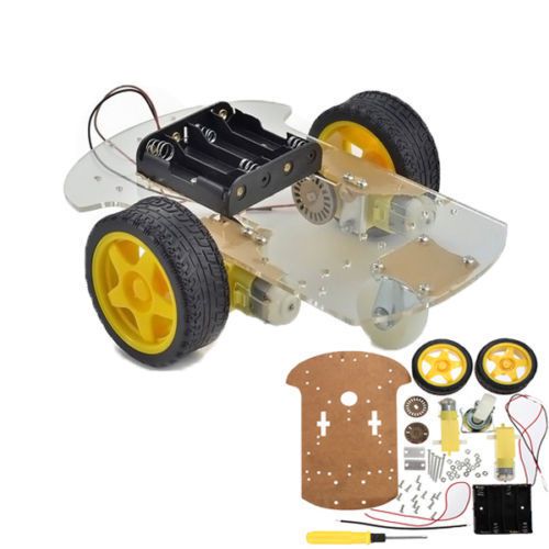 Smart robot car 2wd motor chassis kit with speed encoder battery box for arduino for sale