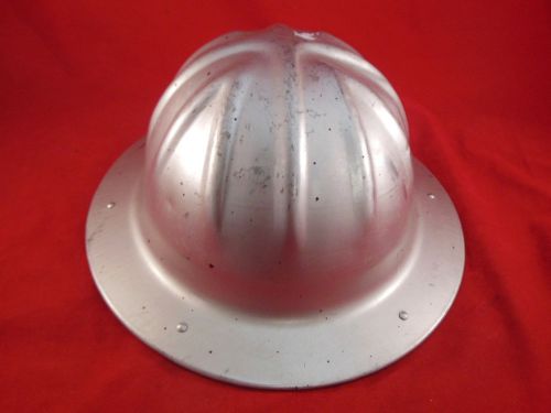 Vintage aluminum b.f. mcdonald co construction hard hat los angeles w/ liner for sale