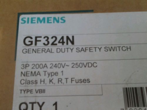 SIEMENS GF324N Safety Switch,NEMA 1,4W,3P