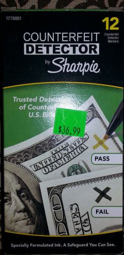 SHARPIE Money Counterfeit Detector 12 Pens NEW in BOX