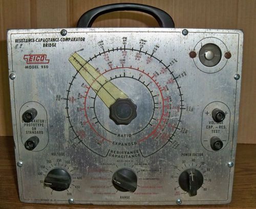 EICO Capacitor Resistance Checker Model 950 w/ Manual &amp; Test Leads