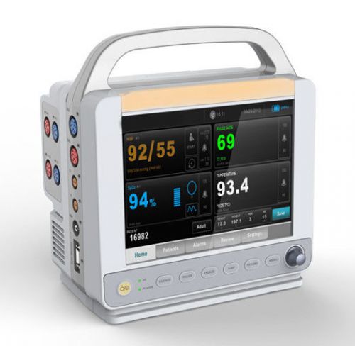 8 Inch ICU CCU Vital Sign Modular Patient Monitor 6 parameter ECG NIBP RESP TEMP