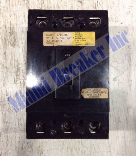 CAH3200 Cutler Hammer 3 Pole 200 Amp 240 Volt Circuit Breaker