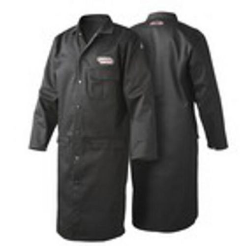 Lincoln electric k3112 9oz. fr black welding lab coat, x-large for sale