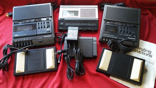 Lg Transcriber Machine Lot - Panasonic RR-830 &amp; RR-930 + Sanyo TRC-5020 + Pedals