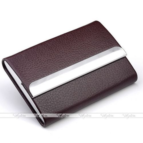 Fashion Gift Stainless Steel Business ID Name Credit Cards Holder Case Coffee