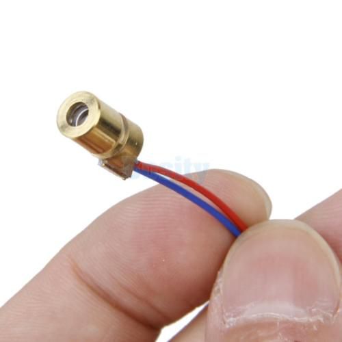 10pcs laser dot diode module 650nm 5mw 5v 6mm copper semiconductor laser head for sale