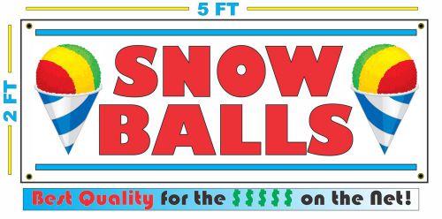 Full Color SNOW BALLS Banner Sign XL Size Snow Cone snocone Shaved Ice Sno
