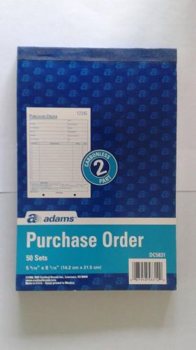 Adams Carbonless Purchase Order Book, 5-9/16&#034; x 8-7/16&#034;, 2 Part