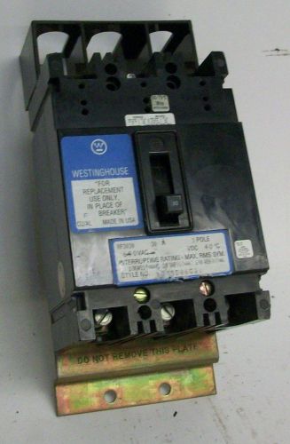 Westinghouse Type RF 3 Pole 600VAC Molded Case Circuit Breaker RF3030 30A