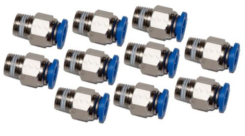10 pieces pneumatic 1/4&#034; od tube x 1/8&#034; npt push to connect one touch fitting for sale