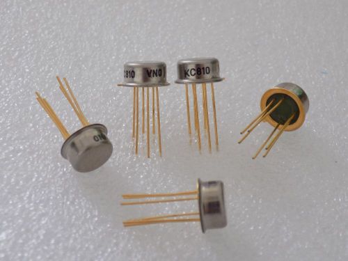 1x Tesla KC810 Si NPN Transistor, Ucb-45v, Uce-35v, Ic-0.02a TO39A-1 GOLD PIN