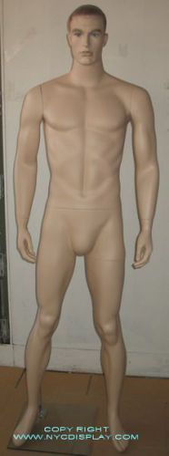 New! 6&#039;3&#034;h flesh tone adult muscalur male mannequin torso m705ft face make up for sale