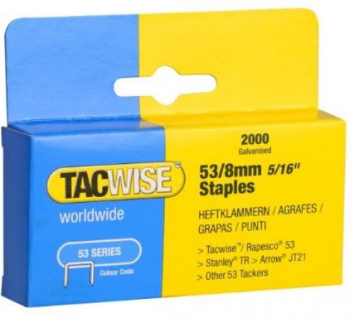 Tacwise 53 5/16-Inch Galvanized Staples For Hand Tackers/Staple Guns, Box Of