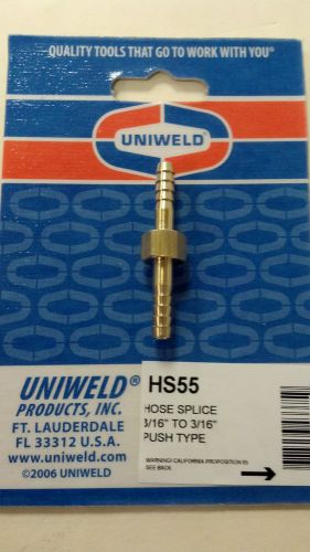 Uniweld, welding hose splice, 3/16&#034;  x  3/16&#034; barb, part# hs55 for sale