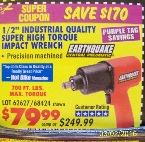 HARBOR FREIGHT: HIGH TORQUE IMPACT WRENCH $79.99 with THIS CU-PON