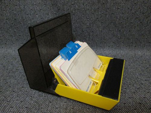 ROLODEX S-3000 YELLOW BASE CARD FILE CONTACTS/TELEPHONE NUMBERS W/DIVIDERS