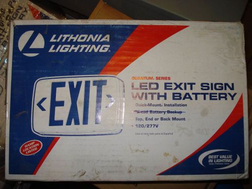 Three (3) Lithonia LED Exit Sign with Battery Backup Quantum Series