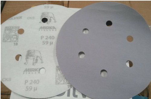 Mirka Q.Silver Sandpaper Disc Diameter 150 mm. (6&#034;) Grip #P240 50Pcs/box 6 Hole