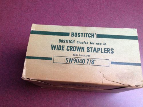 1 Box of Bostitch Staples SW 9040 - 7/8&#034; 2000 Ct. For Wide Crown Staplers