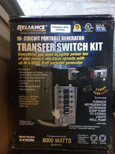 Reliance Controls 31410CRK Portable 10-Circuit Generator Transfer Switch Kit