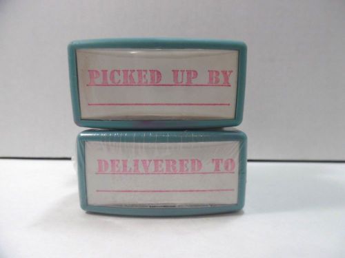 Vintage-Shachihata-Xstamper Stamps Set of Two(2) Picked Up by / Delivered to