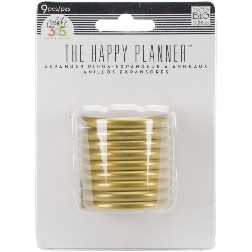&#034;create 365 planner expander rings 9/pkg-gold 1.75&#034;&#034;, set of 2&#034; for sale