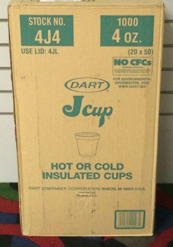 Dart- 4oz J Cup- Foam Insulated- Hot &amp; Cold- 1000 Case-New