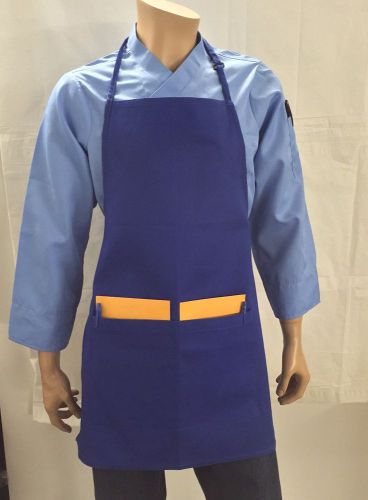 Heavy Duty Chef Full BIB Apron With Two Pockets (Royal Blue)