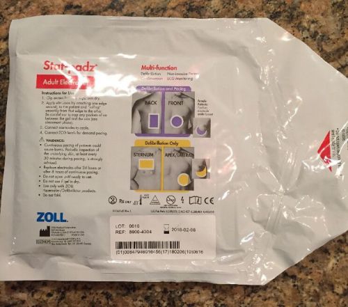 Zoll Stat-Padz Adult Electrodes Multi-Function #8900-4004 IN DATE 2018-02-06