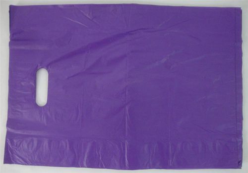 100 Qty. 12&#034; x 3&#034; x 18&#034; Purple High-Density Plastic Merchandise Bag w /  Handle