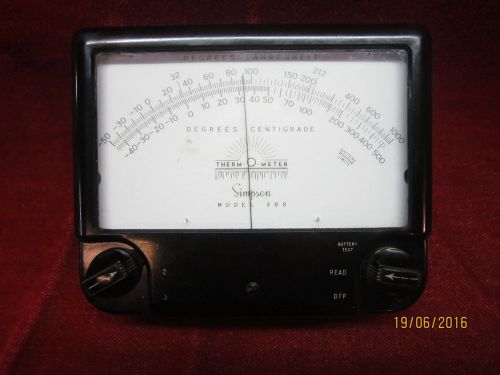 Vintage Simpson Therm-o-meter Model 388 with Case Not Tested  w manual &amp; probes