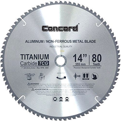 Non-ferrous aluminum metal cutting dick blade 14 inch 80 teeth tct saw titanium for sale