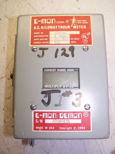 E mon 480400 a.c. kilowatthour meter 400 amp 277/480v 4 wire emon demon meter for sale