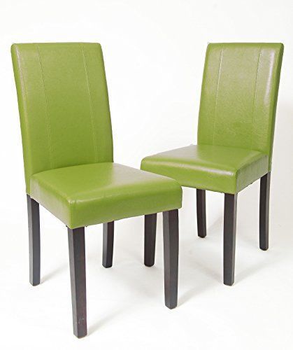 Roundhill Chairs Furniture Urban Style Solid Wood Leatherette Padded Parson Set