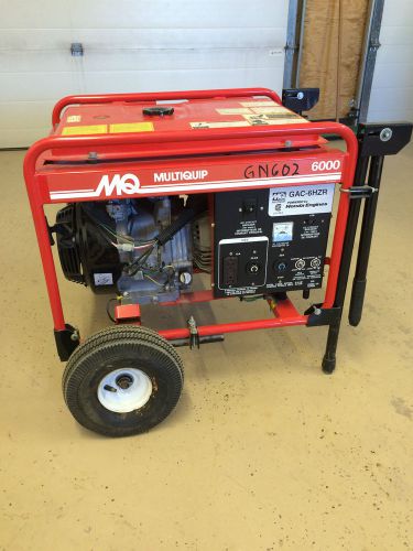 Multiquip gac-6hzr brushless generator 6kw low hours for sale