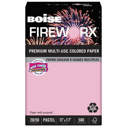FIREWORX Colored Paper, 20lb, 11 x 17, Powder Pink, 500 Sheets/Ream