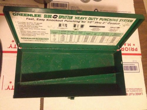 Greenlee slug/splitter 7307 box stainless steel knockout punch set carry case for sale