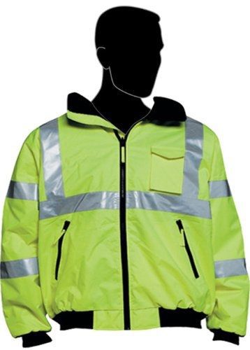 Liberty glove &amp; safety liberty hivizgard polyester class 3 bomber jacket with 2&#034; for sale