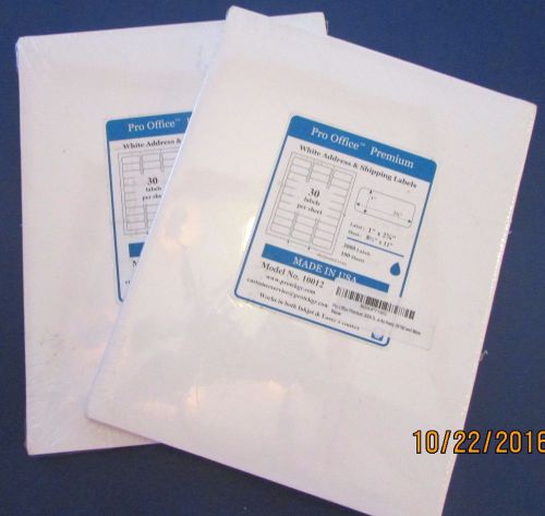 Lot of 2 Pro Office Self-Adhesive Premium Shipping Address Labels 1&#034; x 2 5/8&#034;
