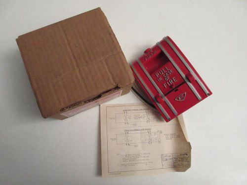 NOS Edwards Signaling 270A-SPO Fire Alarm Pull Station SPNO Wire Leads w/Box