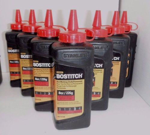 Lot of 7- 8 oz  Bostitch Permanent Red Marking Chalk - New