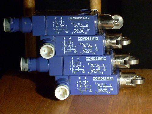 Two Schneider Telemecanique Osiswitch ZCMD21M12 Limit Switch + ZCE02 Roller Head