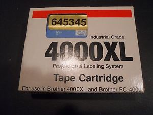 BROTHER 4000XL BLUE ON WHITE 1/2&#034; (12 mm) LABEL TAPE